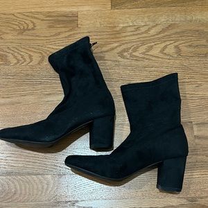 Suede Black Booties